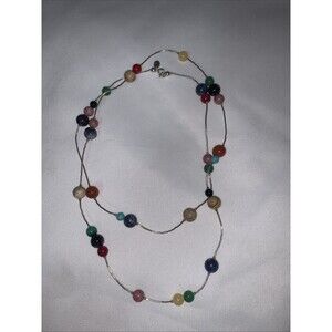 Carolyn Pollack 925 Liquid Sterling Beads Polish Stone Beads Necklace 16-17 Inch